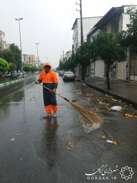 اقدام فوری شهرداری گرگان برای امدادرسانی به شهروندان در بارش شدید باران امروز