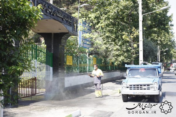 اجرای طرح ضدعفونی معابر توسط شهرداری گرگان
